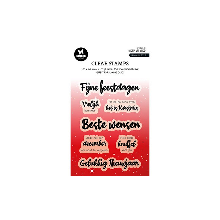 (BL-ES-STAMP490)Studio light BL Clear stamp Vrolijk kerstfeest By Laurens nr.490