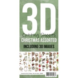 (CDK009)3D Cutting Sheets - Cards Deco - Christmas Assorti
