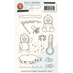 (DBACS10001)Designed By Anna - Mix And Match Clear Stamps - Patrick Penguin