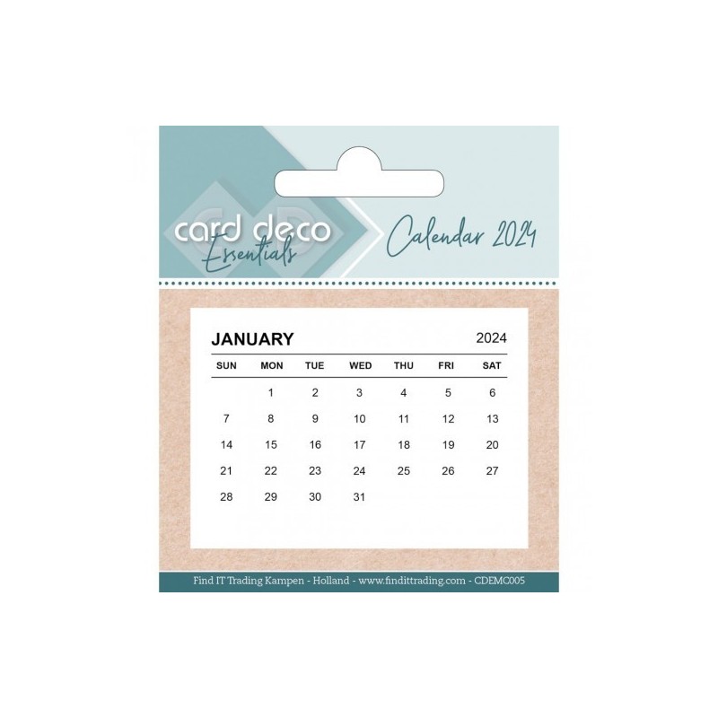 (CDEMC005)Card Deco Essentials 2024 Calendar tabs 7.5 X 5 cm (10 pcs)