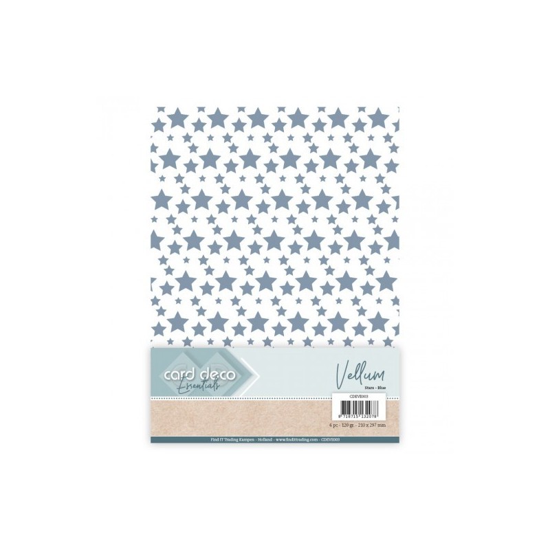(CDEVE003)Card Deco Essentials - Vellum - Stars Blue