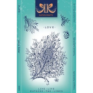 (KK0018)Katkin Krafts Plume A5 Clear Stamp Set