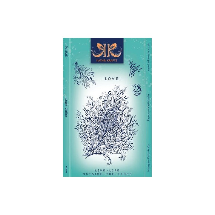 (KK0018)Katkin Krafts Plume A5 Clear Stamp Set