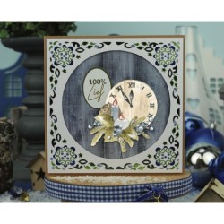 (SB10764)3D Push Out - Precious Marieke - Christmas Blues - Blue Clock