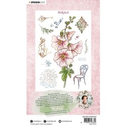 (JMA-RM-STAMP483)Studio light BL Clear stamp Hollyhock Romantic Moments nr.483