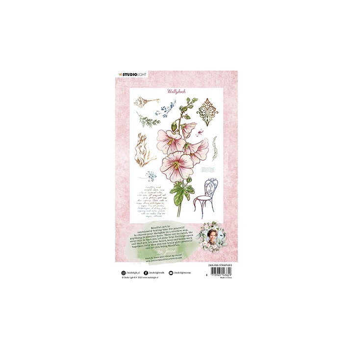 (JMA-RM-STAMP483)Studio light BL Clear stamp Hollyhock Romantic Moments nr.483