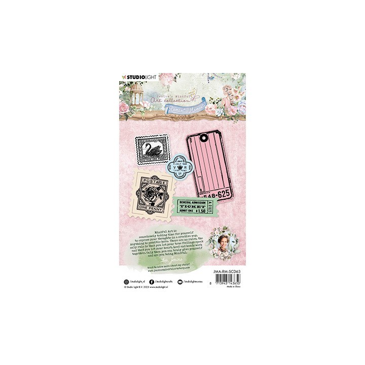 (JMA-RM-SCD63)Studio Light Stamp & Cutting Die Postage stamps Romantic Moments nr.63