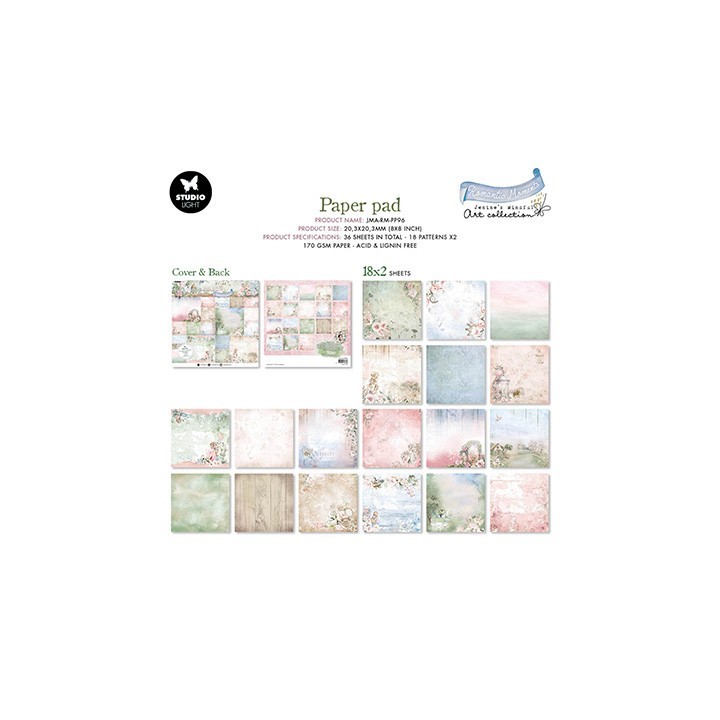 (JMA-RM-PP96)Studio Light Paper pad Background patterns Romantic Moments nr.96