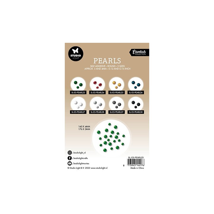 (SL-ES-PEARL23)Studio Light Pearls Green pearls Essentials nr.23