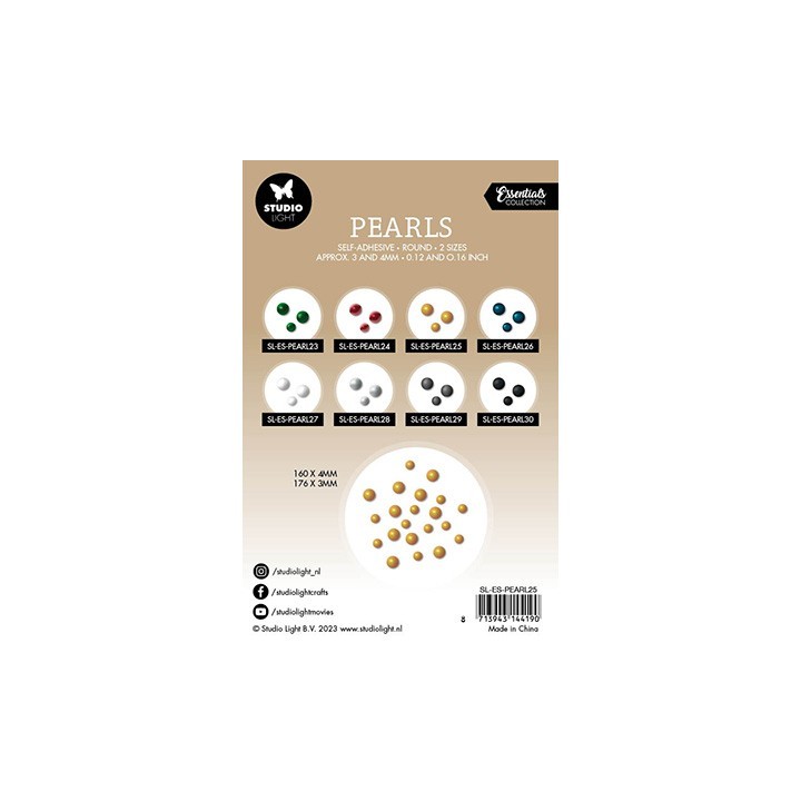 (SL-ES-PEARL25)Studio Light Gold pearls Essentials nr.25