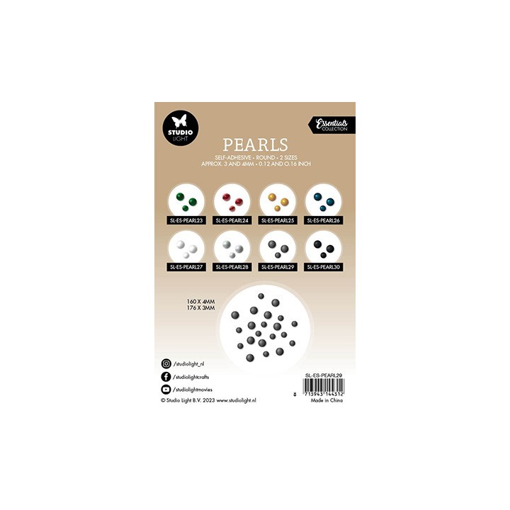 (SL-ES-PEARL29)Studio Light Dark silver pearls Essentials nr.29