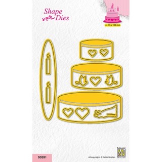(SD281)Nellie's shape dies Weddingcake