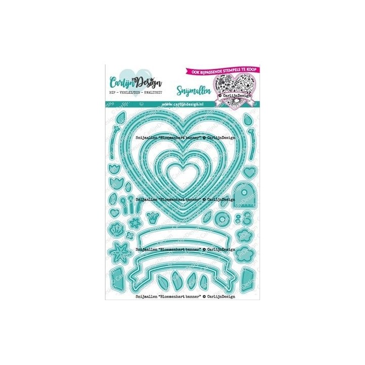 (CDSN-0219)CarlijnDesign Dies Bloemenhart Banner Dies