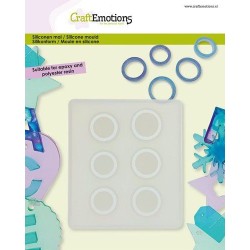 (114779/0030)CraftEmotions Silicone mold 6 rings smooth 8x9cm