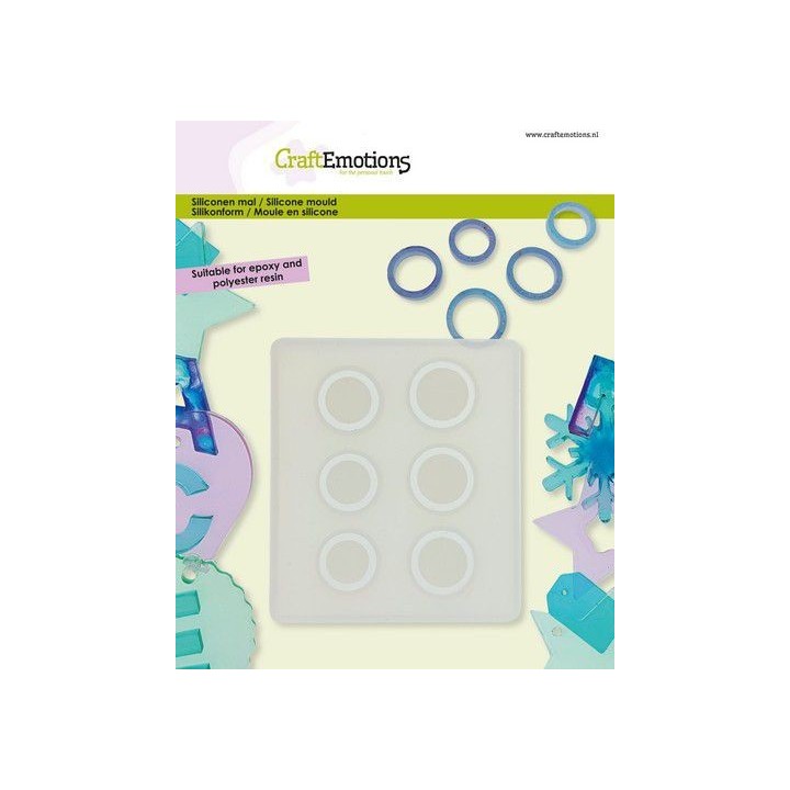 (114779/0030)CraftEmotions Silicone mold 6 rings smooth 8x9cm