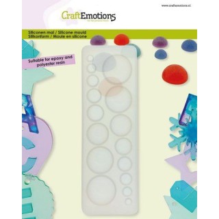 (114779/0040)CraftEmotions Silicone mold flat backs - half sphere 8 sizes 4,5x13,5cm