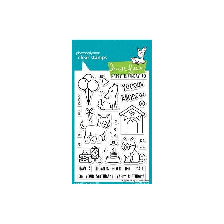 (LF3158)Lawn Fawn Yappy Birthday Clear Stamps