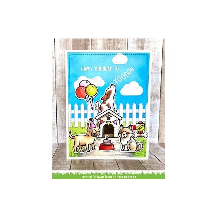 (LF3158)Lawn Fawn Yappy Birthday Clear Stamps