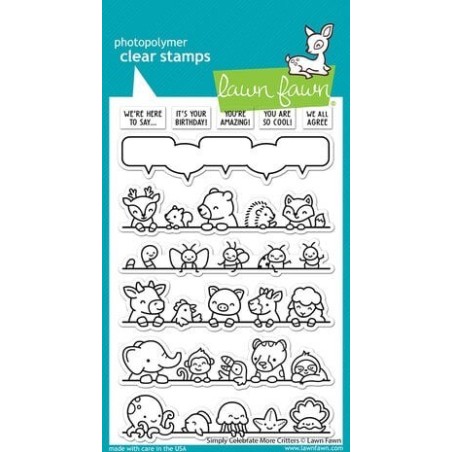 (LF3164)Lawn Fawn Simply Celebrate More Critters Clear Stamps
