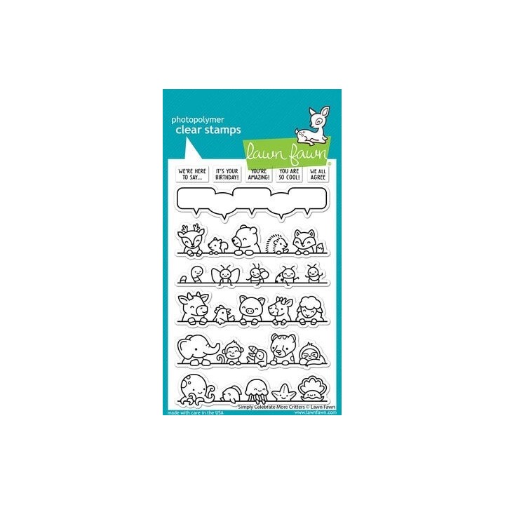 (LF3164)Lawn Fawn Simply Celebrate More Critters Clear Stamps