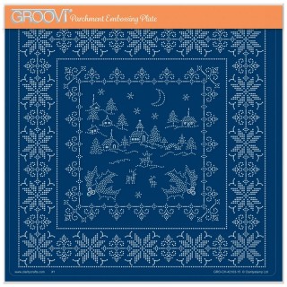 (GRO-CH-42103-15)Groovi Plate A4 LINDA'S DOTTY CROSS-STITCH CHRISTMAS LAYERING FRAME