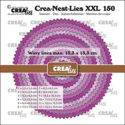 (CLNestXXL150)Crealies Crea-Nest-Lies XXL Circles with wavy lines
