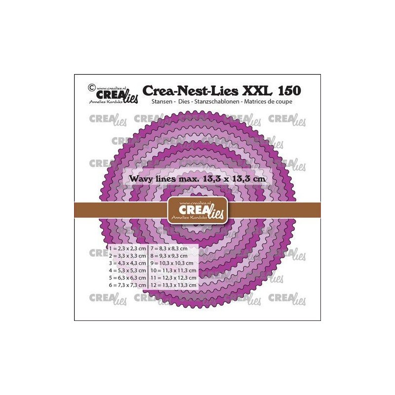 (CLNestXXL150)Crealies Crea-Nest-Lies XXL Circles with wavy lines