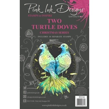 (PI218)Pink Ink Designs Two Turtle Doves A5 Clear Stamps