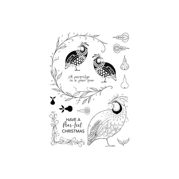 (PI219)Pink Ink Designs Partridge In A Pear Tree A5 Clear Stamps