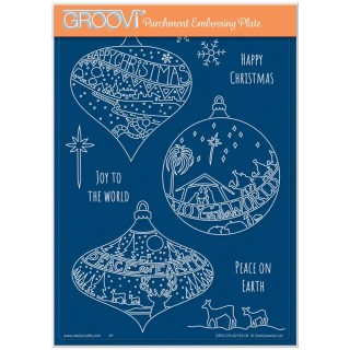 (GRO-CH-42132-04)Groovi Plate A5 BARBARA'S BIJOU CHRISTMAS BAUBLES