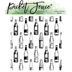 (BB-208)Picket Fence Studios A Nice Cold One 4x4 Inch Clear Stamp