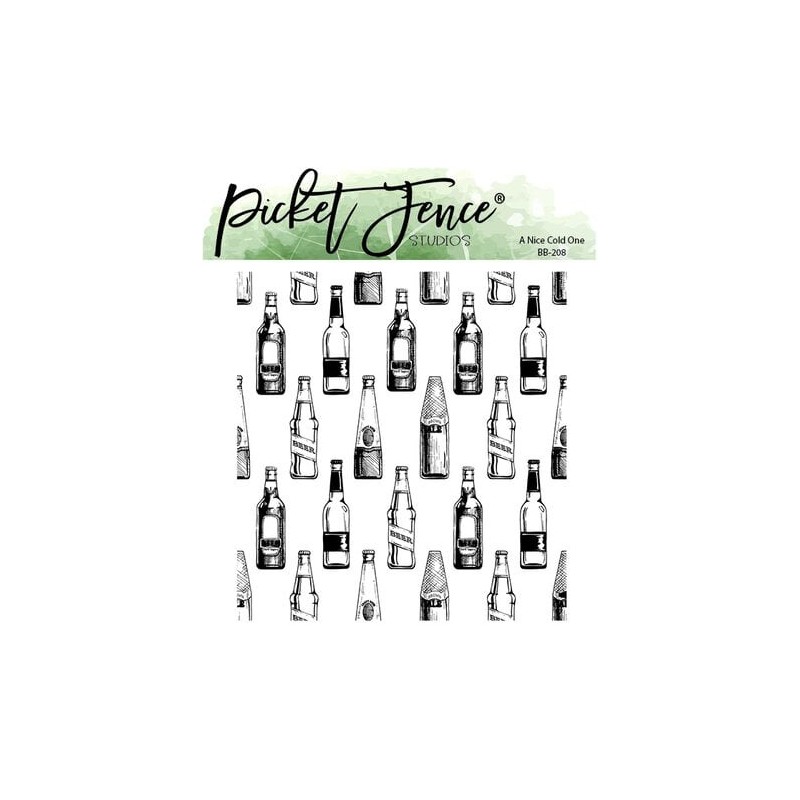 (BB-208)Picket Fence Studios A Nice Cold One 4x4 Inch Clear Stamp