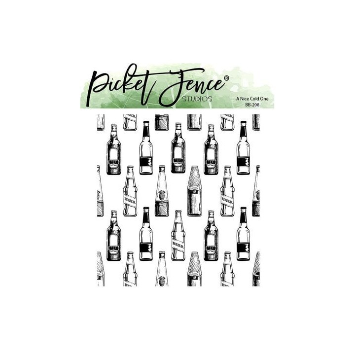 (BB-208)Picket Fence Studios A Nice Cold One 4x4 Inch Clear Stamp