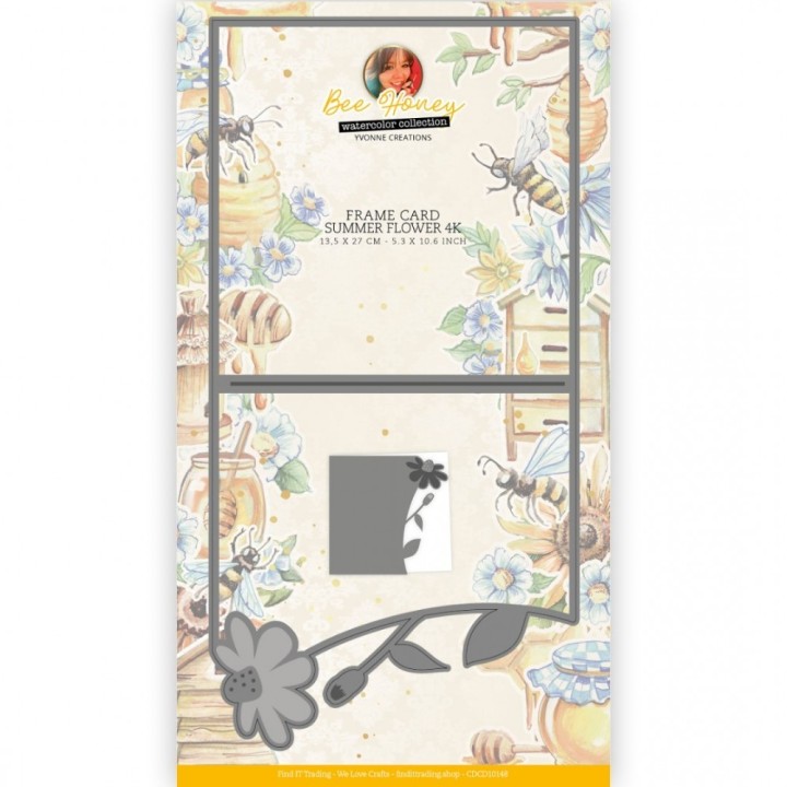 (CDCD0148)Dies - Yvonne Creations - Bee Honey - Summer Flower Frame 4K