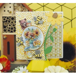 (CDCD0149)Dies - Yvonne Creations - Bee Honey - Summer Flower Frame A5