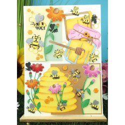 (YCD10318)Dies - Yvonne Creations - Bee Honey - Bee Hive