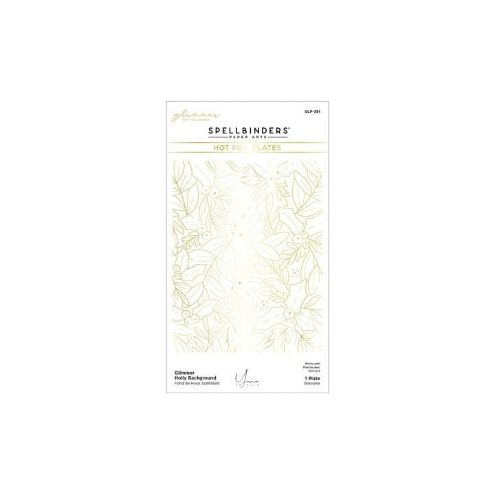 (GLP-391)Spellbinders Glimmer Holly Background Hot Foil Plate