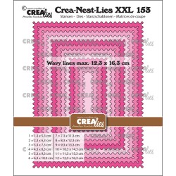 (CLNestXXL153)Crealies Crealies Crea-Nest-Lies XXL Rectangles with wavy lines