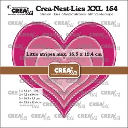 (CLNestXXL154)Crealies Crea-Nest-Lies XXL Hearts with little stripes