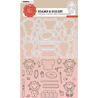 (SL-SS-SCD66)Studio Light Stamp & Cutting Die Snow fun Sweet Stories nr.66