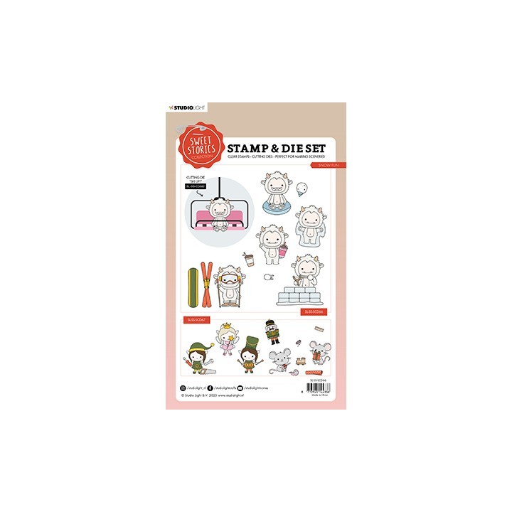 (SL-SS-SCD66)Studio Light Stamp & Cutting Die Snow fun Sweet Stories nr.66