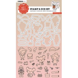 (SL-SS-SCD67)Studio Light Stamp & Cutting Die Christmas crew Sweet Stories nr.67
