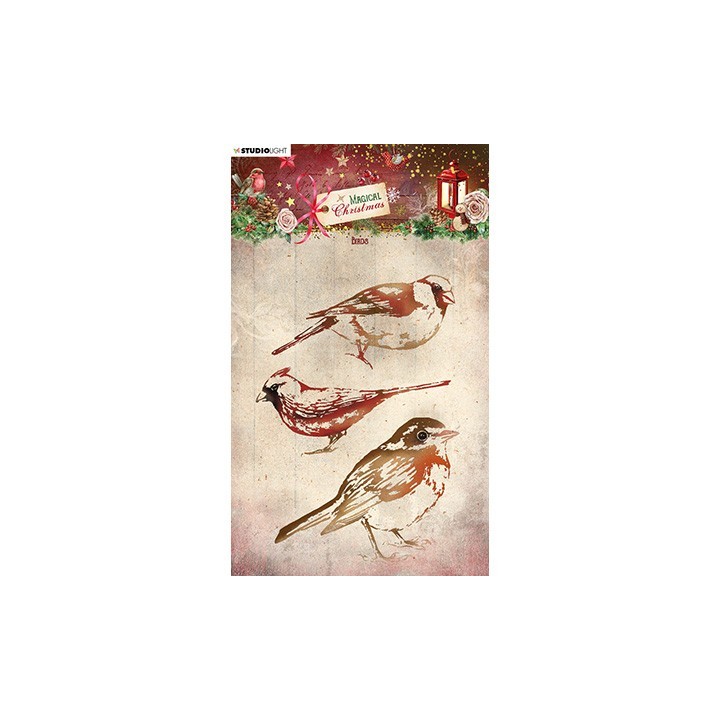 (SL-MC-STAMP499)Studio light Clear stamp Birds Magical Christmas nr.499