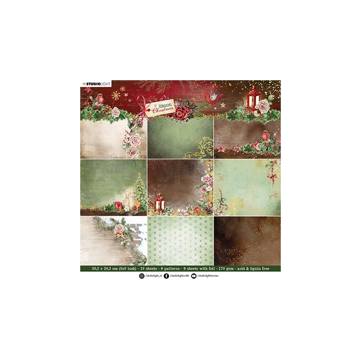 (SL-MC-PP103)Studio Light Paper Pad Paper Pad Backgrounds Magical Christmas nr.103