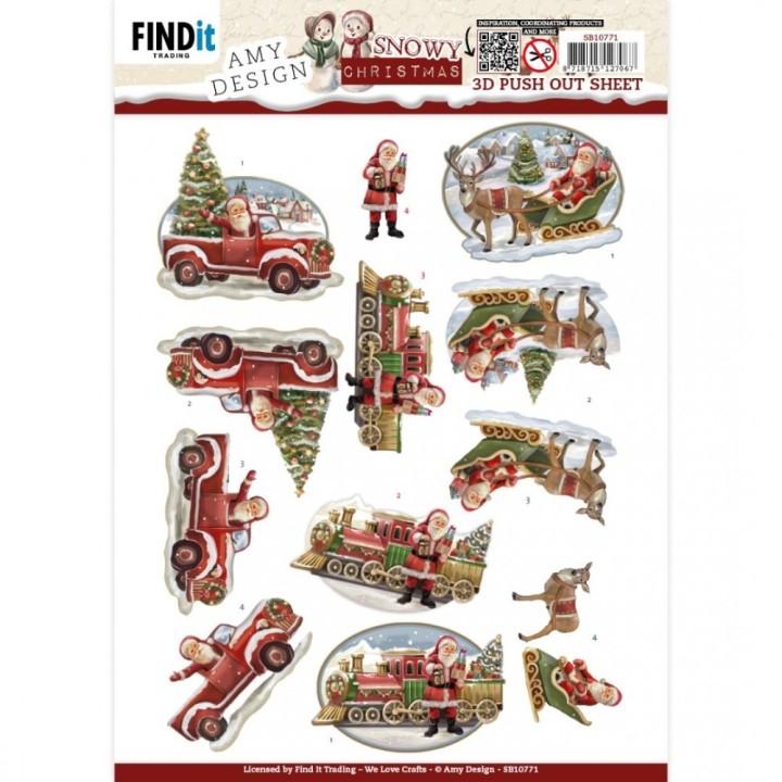 (SB10771)3D Push-Out - Amy Design - Snowy Christmas - Snowy Train
