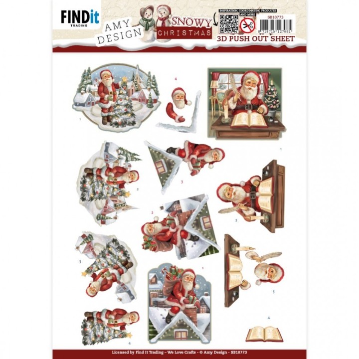 (SB10773)3D Push-Out - Amy Design - Snowy Christmas - Snowy Santa
