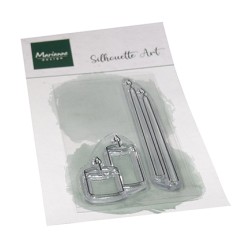 (CS1146)Clear stamp Silhouette Art - Candles