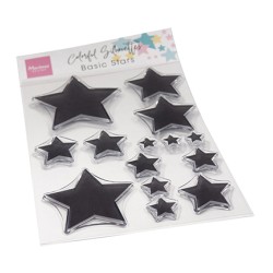 (CS1148)Clear stamp Colorful Silhouette - Basic Stars