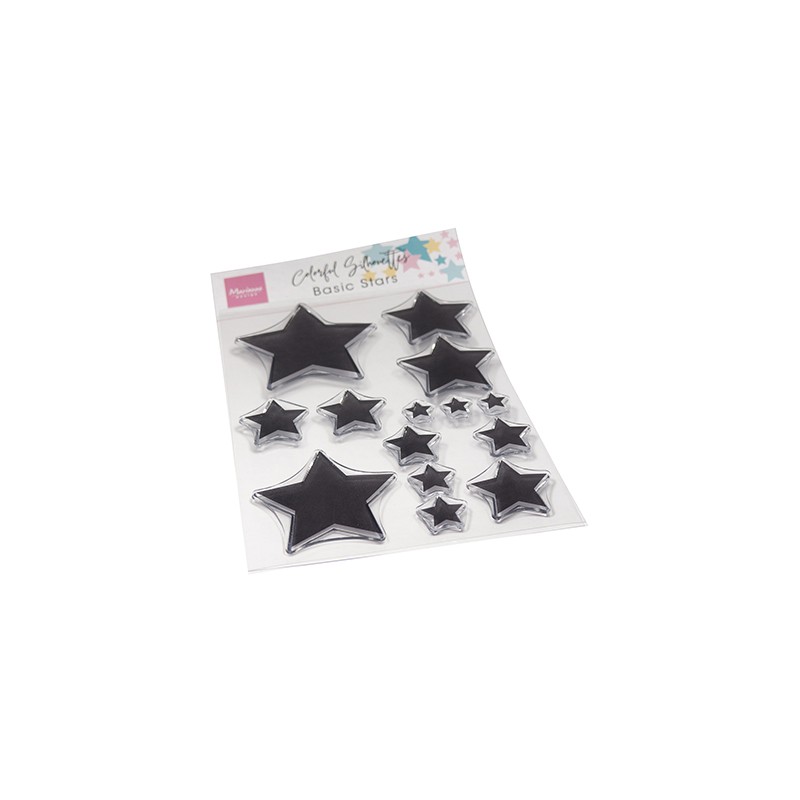(CS1148)Clear stamp Colorful Silhouette - Basic Stars