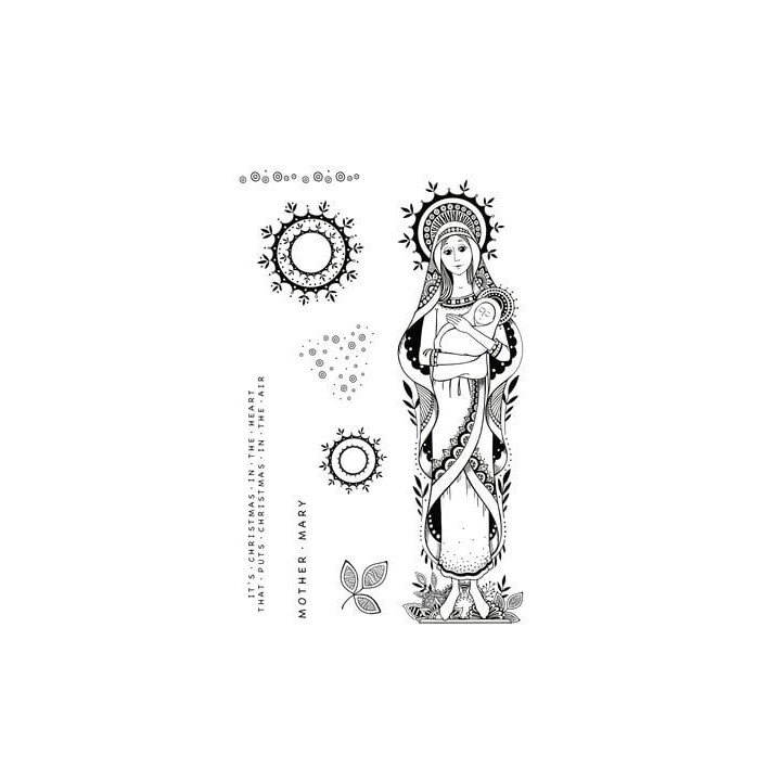 (KK0021)Katkin Krafts Mother Mary A5 Clear Stamp Set